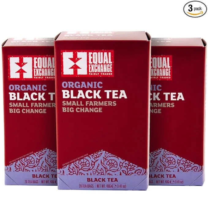 Equal Exchange, Organic Black Tea, 20 Tea Bags, 1.41 oz Pack of 3