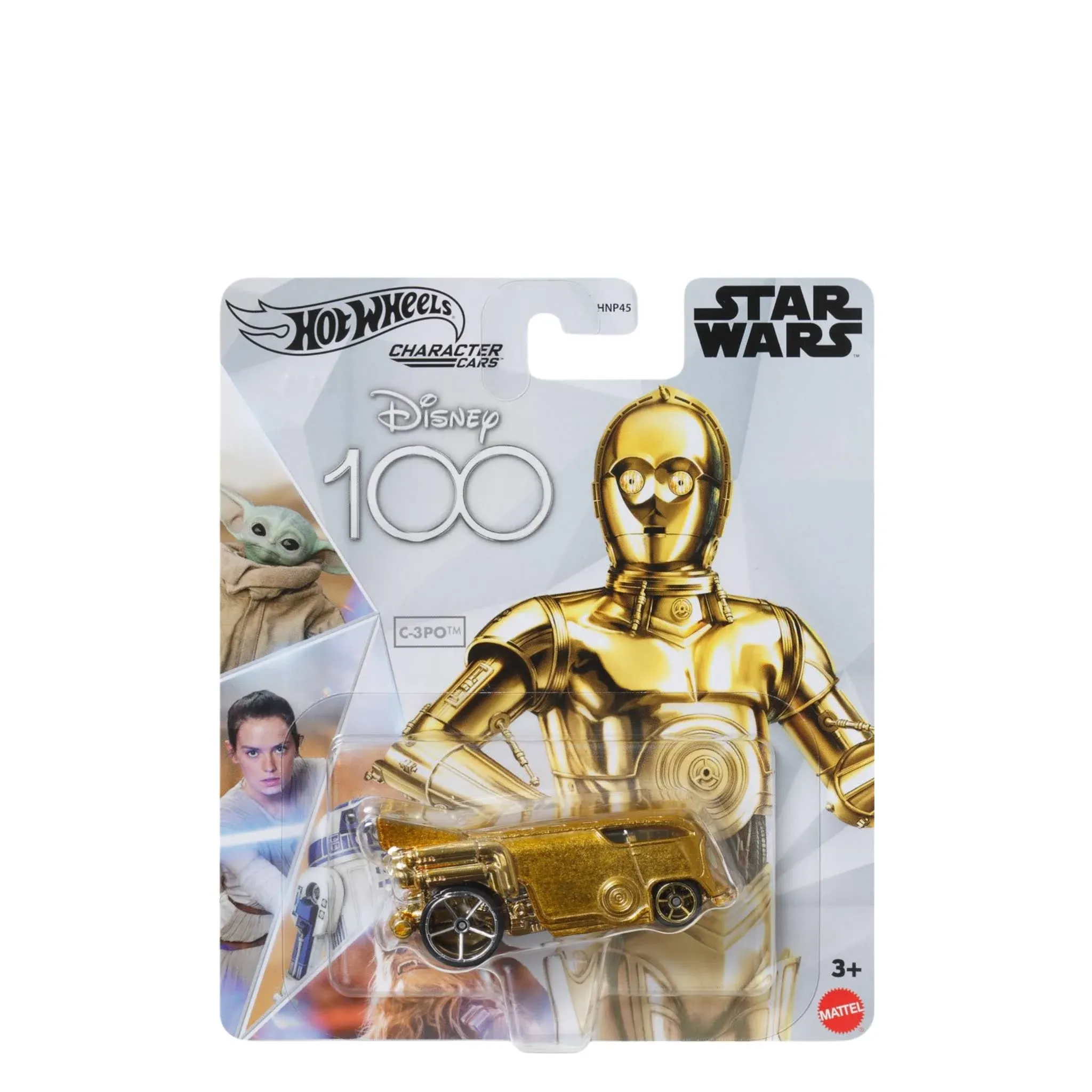 Hot Wheels Disney 100 C-3PO Character Car, 1:64 Scale Star Wars Collectible Toy Car