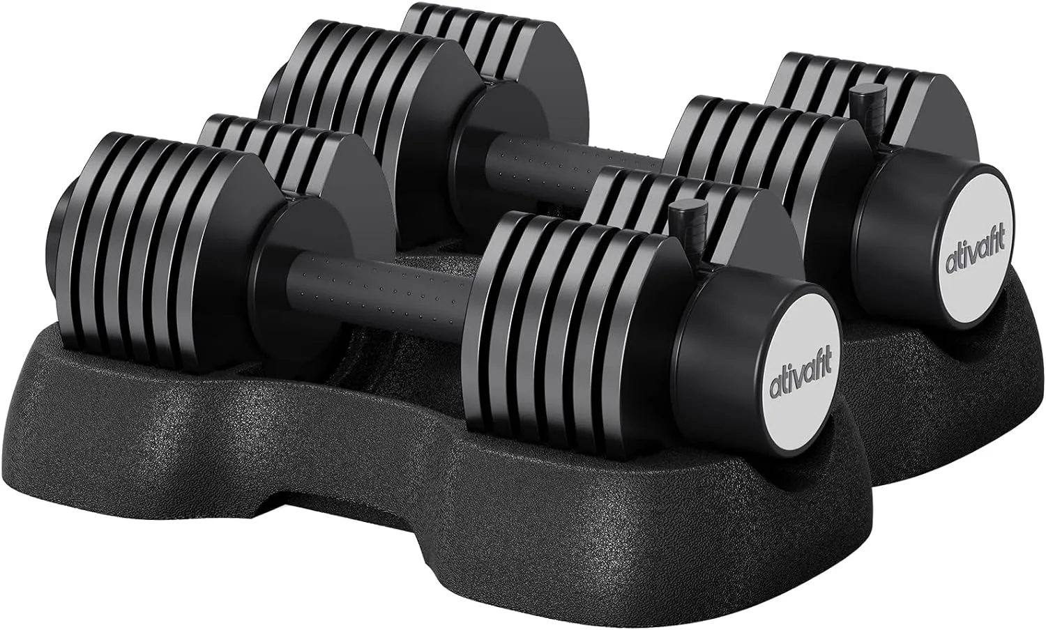 Ativafit 27.5 LBS/ 44LBS/66LBS/88<wbr/>LBS Adjustable Dumbbell Set with Anti-Slip Hand