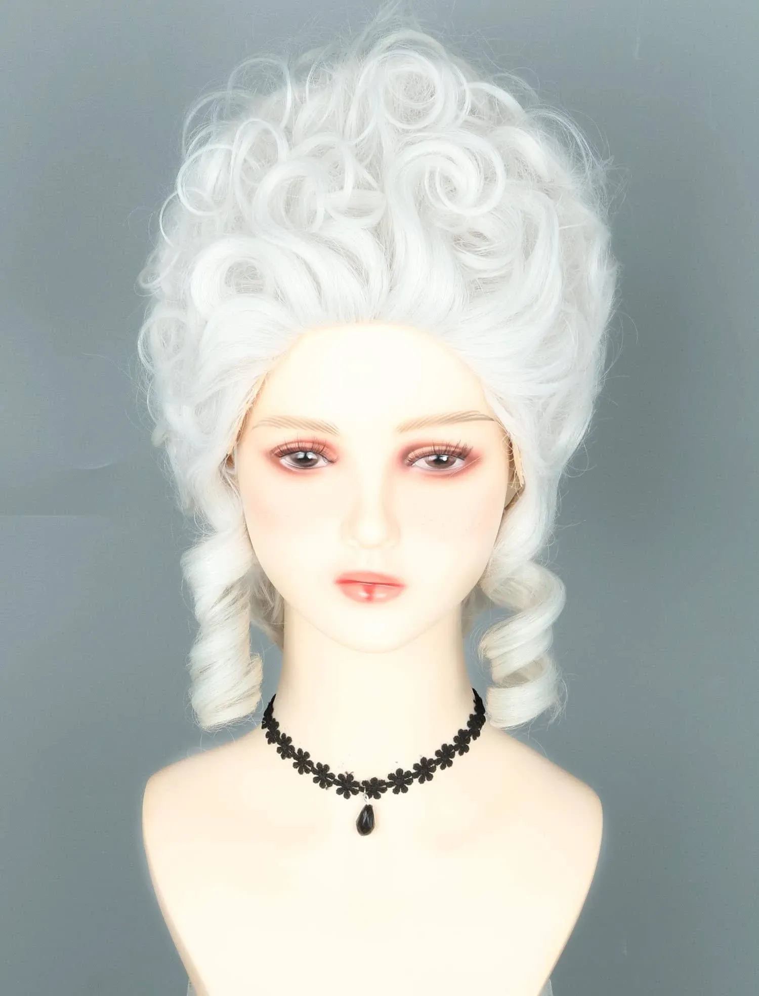 Off-White Victorian Wig Medieval Queen Colonial Wig Halloween Costume Cosplay Wig Women's Baroque Beehive Wig