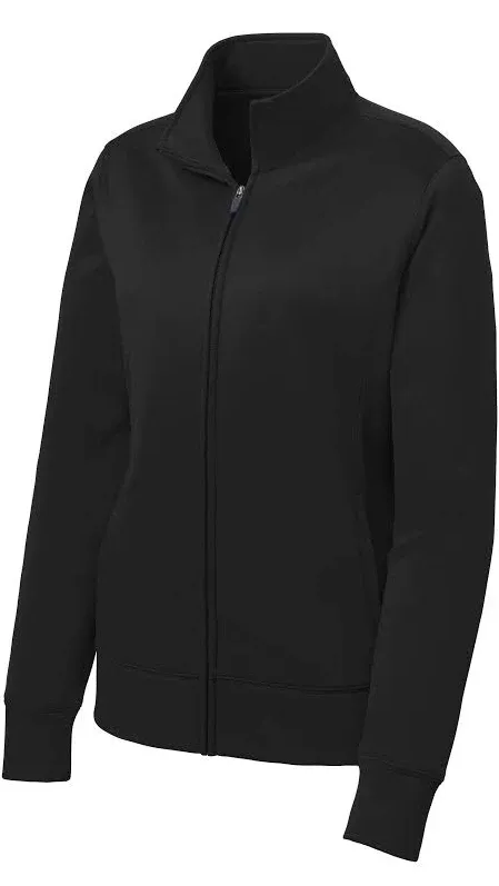 Sport Tek LST241 Ladies Sport-Wick Fleece Full-Zip Jacket - Black - S