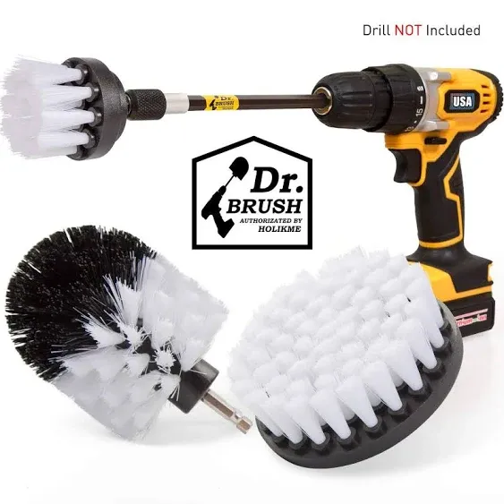 4pcs/set, *, Power Scrubber Brush, Extension Rod, Drill Brush Attachment, Multipurpose Brush, Suitable For Grout Floor, Bathroom, Tub, Tile, Corner, Floor, Car Wheel, Dead Corner, Drill Not Included, Cleaning Supplies, Cleaning Tool