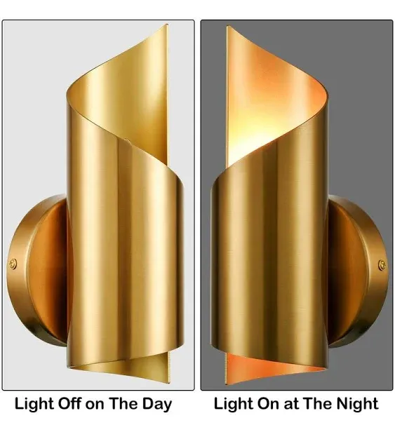 4.3 in. 1-Light Brass Modern Wall Sconce with Standard Shade