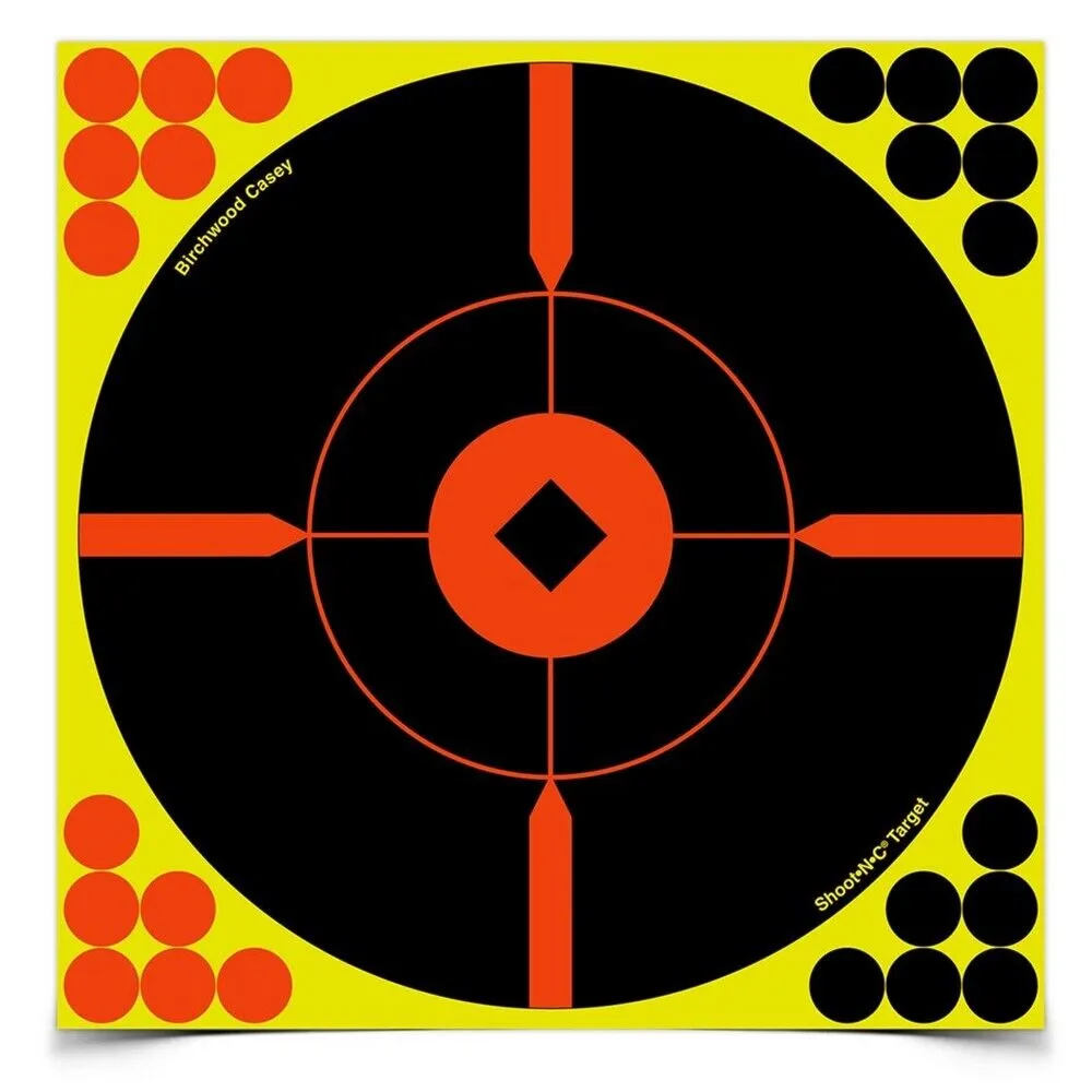 Birchwood Casey Shoot-N-C 8&#034; Bull&#039;s-Eye BMW Targets With 24 Pasters 6 Pack-34806