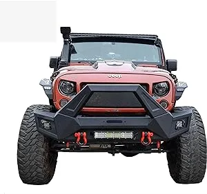 Wolfstorm Front Bumper for 2007-2018 Jeep Wrangler JK JKU with LED Lights Steel 