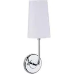 Forma Wall Sconce Light Fixture - Chrome with Fabric Shade - Linea di Liara LL-SC482-PC