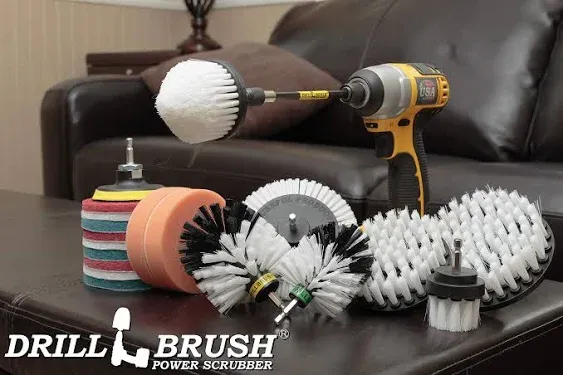 Drill Brush Power Scrubber by Useful Products - Carpet Cleaner - Car Cleaning Kit - Car Wash Kit - Glass Cleaner - Glass Cooktop Cleaner - Upholstery Cleaner - Upholstery Brush - Pet Hair Remover