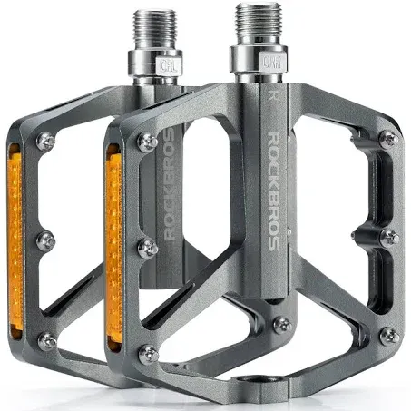 ROCKBROS Mountain Bike Pedals MTB Pedals Bicycle Flat Pedals Aluminum 9/16" Sealed Bearing Lightweight Platform for Road Mountain BMX MTB Bike