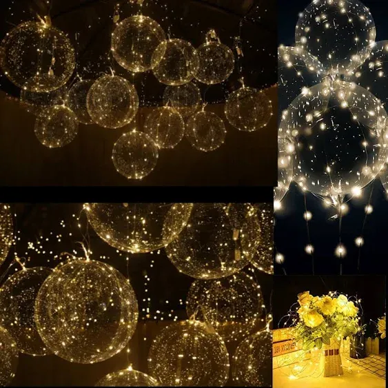 Light up led balloons Wedding Decorations 10 set warm white 15pcs Transparent Light balloons Great For Banquets