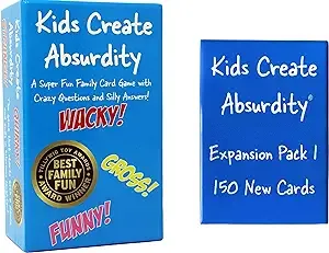 Kids Create Absurdity (Classic) with Expansion Pack (150 Cards Extra): Laugh Until You Cry- Funny Card Game for Kids Family Game Night- Fill in The Blank Game Perfect for Boys Girls Ages 6-12 Years