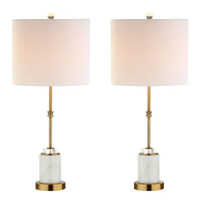 Jonathan Y Harper 27" Marble/ Crystal LED Table Lamp (Set of 2)