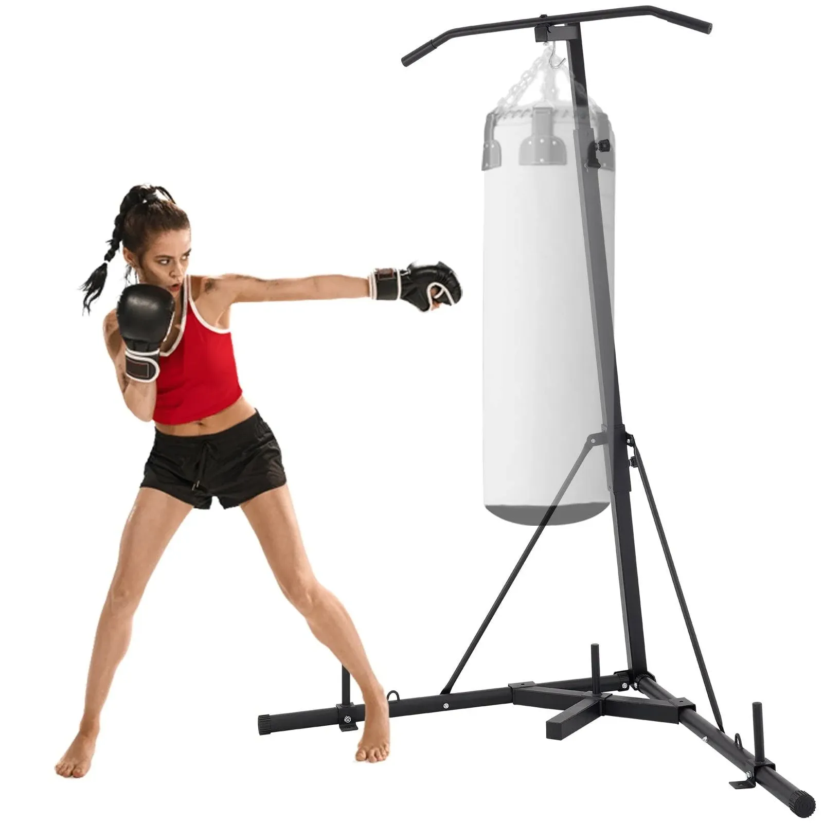 Vevorbrand Foldable Punching Bag Stand Height Adjustable Sandbag Rack Portable ...