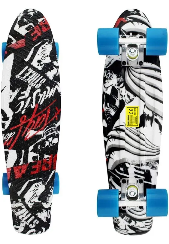 Skateboards Complete 22 Inch Mini Cruiser Retro Skateboard for Kids Boys Youths Beginners