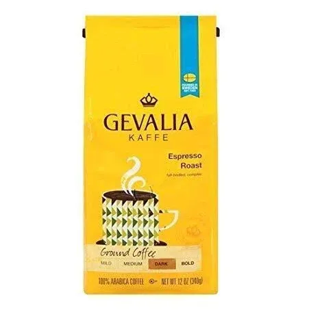 Gevalia Kaffe Espresso Roast Dark Ground Coffee 12 oz (Pack of 3)