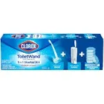 Clorox Toilet Wand Disposable Toilet Cleaning Kit: Handle, Caddy & Refills, White - CLO03191