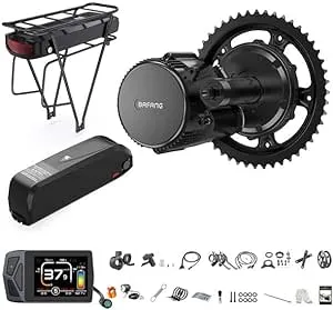 BAFANG 500W Mid Drive Kit with Downtube Battery 48V13Ah, BBS02 48V 500W Ebike Conversion Motor Kits with EKD01 Display&44T Chainring Electric Bike Conversion Kit-Fit BB68-73mm Bike