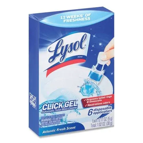 LYSOL Brand Click Gel Automatic Toilet Bowl Cleaner, Ocean Fresh, 6/Box, 4 Boxes/Carton