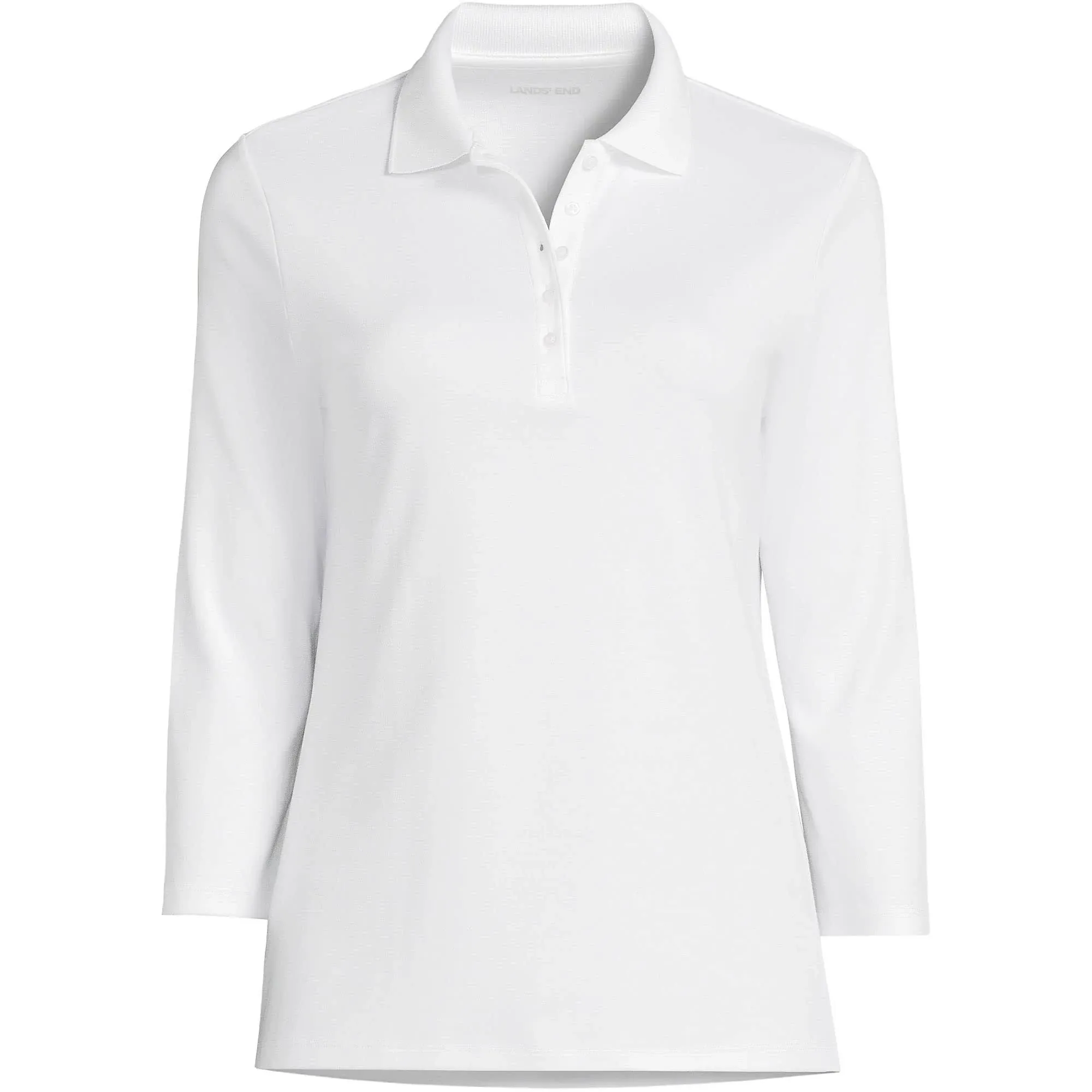 Lands' End Women's Petite Supima Cotton 3/4 Sleeve Polo Shirt