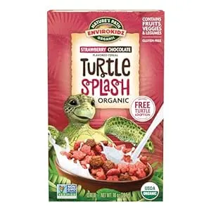 EnviroKidz Organic Turtle Splash Cereal, 10 oz (Pack of 1), Strawberry & Chocolate, Gluten Free, Non-GMO, Fair Trade, by Nature's Path