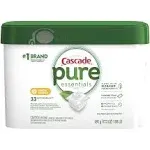 Cascade Pure ActionPacs Dishwasher Detergent, Lemon Essence, 33 ct