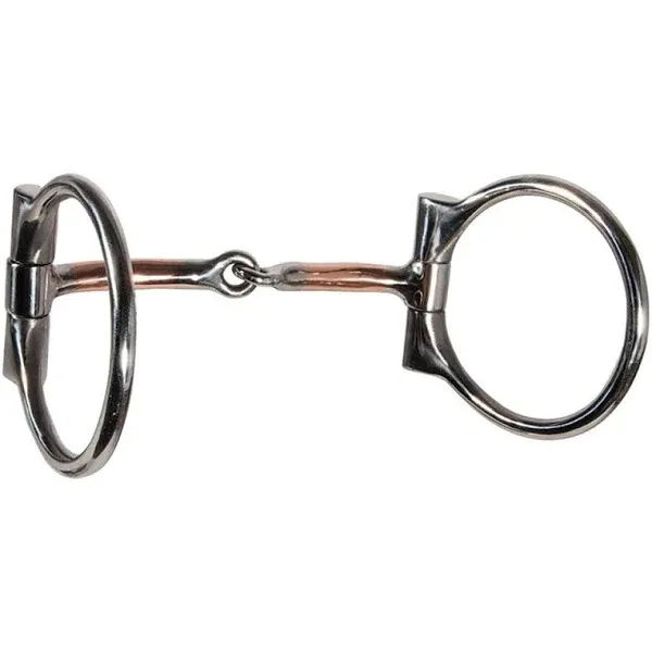 Schneiders Curved Copper Offset D Ring Snaffle Horse Bit