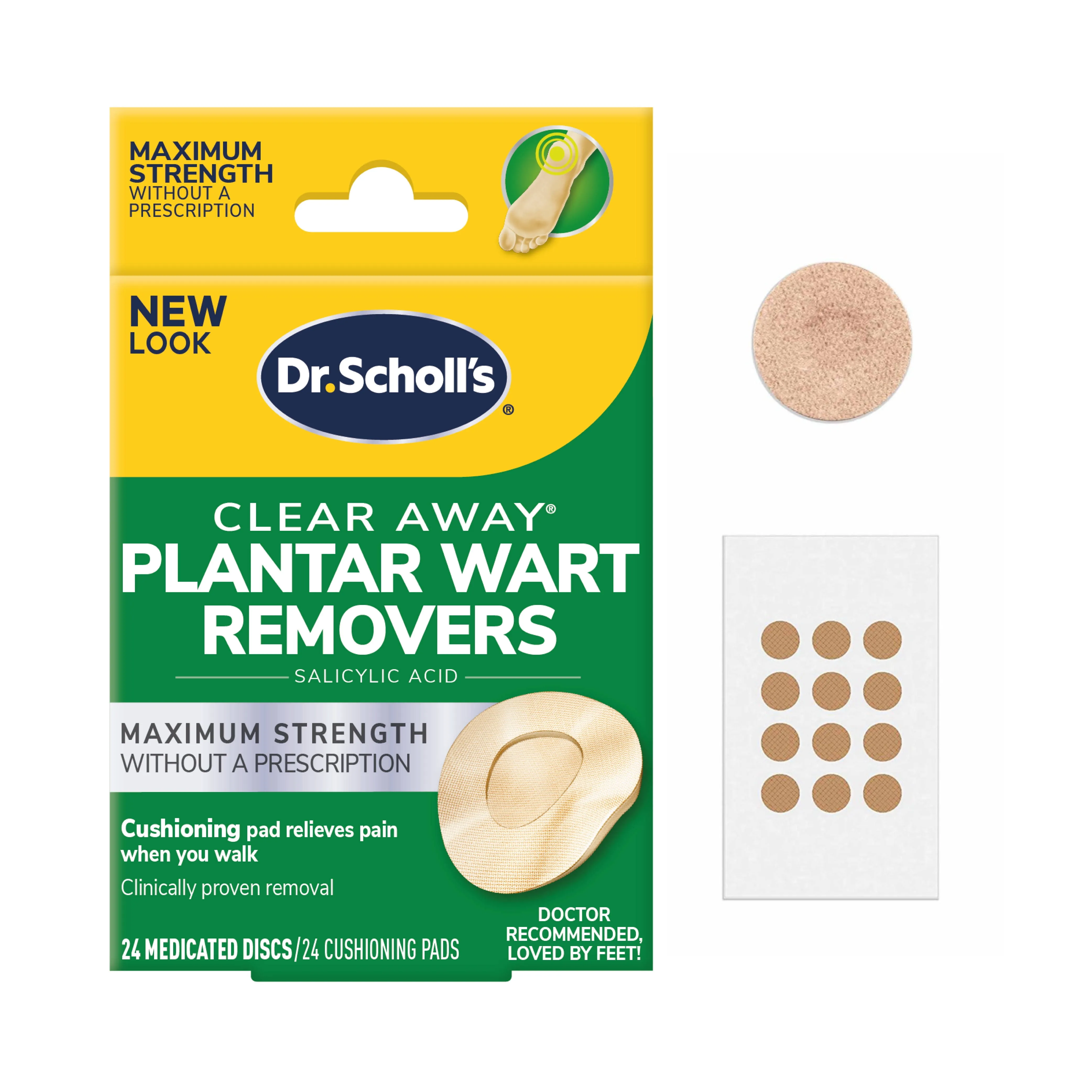 Dr Scholls Clear Away Wart Remover, Plantar, for Feet, Maximum Strength