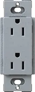 Lutron 15 Amp Tamper-Resistant Duplex Receptacle, SCRS-15-TR-BG, Bluestone