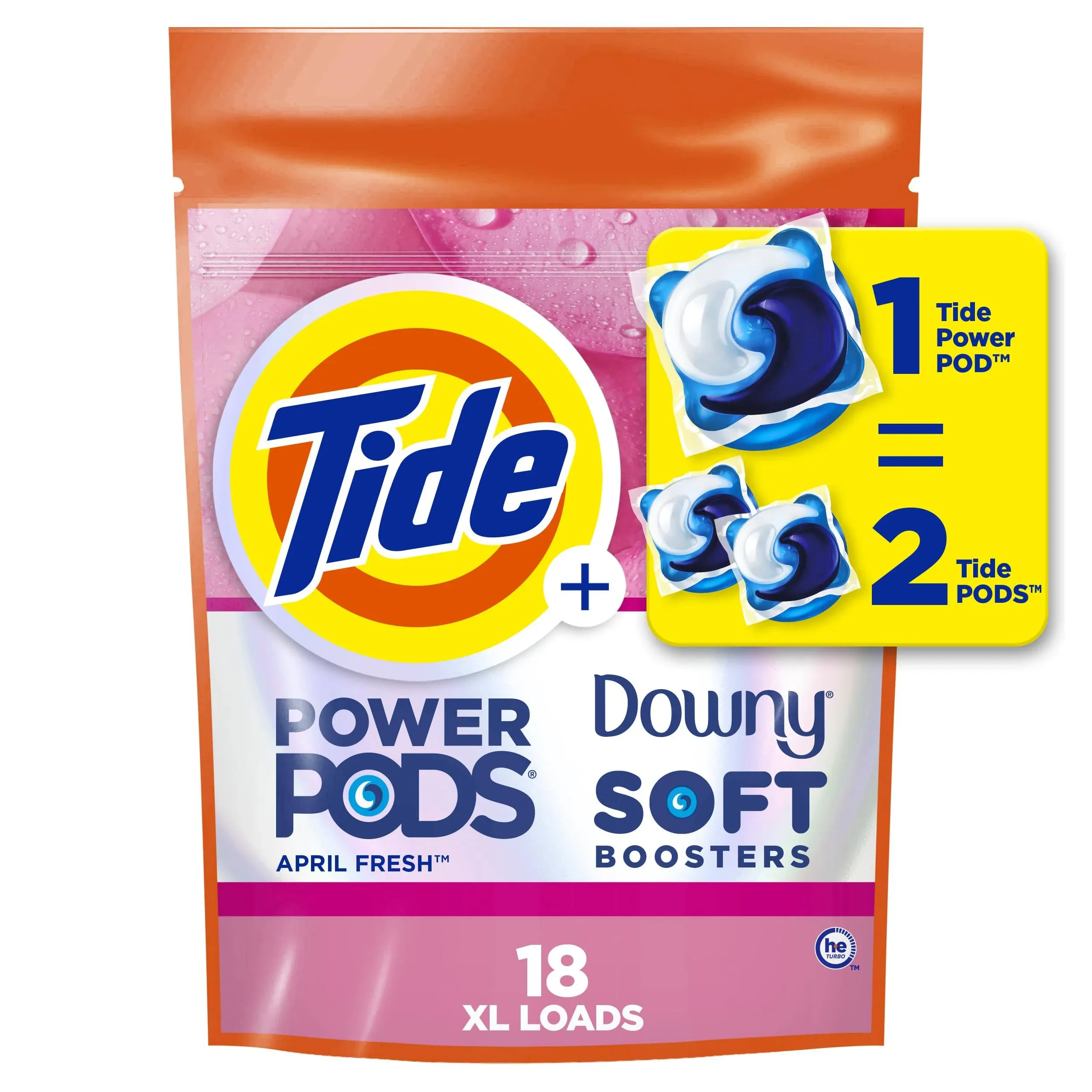 Tide PODS con detergente líquido Downy Pacs April Fresh 57 unidades