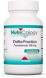 Nutricology Delta-Fraction Tocotrienols Dietary Supplement - Vitamin E, Cardiovascular Health, Hypoallergenic, Softgels - 90 Count, 125 mg