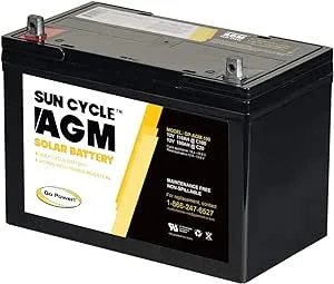 Go Power! 76285 Sun Cycle AGM Solar Battery, 12V