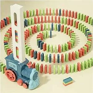 Kids Games Domino Train Toys: 180PCS Automatic Stacking Creative Game 3+ Year Old - Stem Montessori Toy for Boys 4-6 - Summer Autistic Christmas Birthday Gifts 5 6 Toddler Girls Ages 4-8