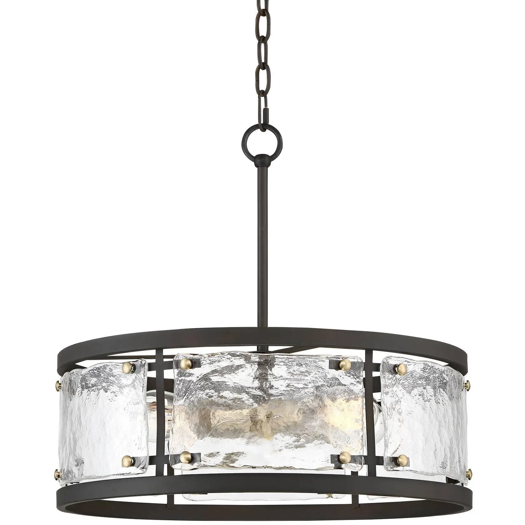 Possini Euro Campanelli 19&quot; Wide Bronze and Brass Drum Pendant Light | www.lampsplus.com