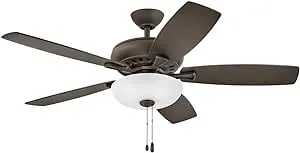 Hinkley 52" Highland LED Illuminated Indoor Ceiling Fan - Metallic Matte Bronze, Two-Sided Fan Blades to Customize with Décor