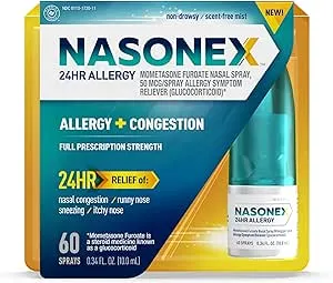 24 Hour Allergy Nasal Spray, Non Drowsy Scent-free, 60 Sprays