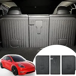 Floor Mats Set 9 Pack for Tesla Model Y Accessories 2020 2021 2022 2023 2024 All Weather Floor Mats Waterproof Anti-Slip 3D Floor Liner Mat Full Cover Front Rear Trunk Mats Custom