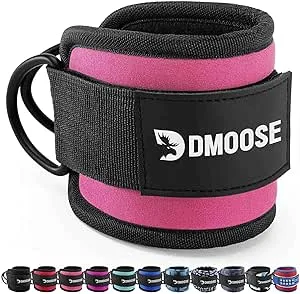 DMoose Fitness Ankle Straps for Cable Machines - One Size Fit with Premium Padding, Glute Kickback Ankle Strap for Women & Men, Cable Attachments for Gym, Booty Workouts, Leg Extension & Hip Abductors