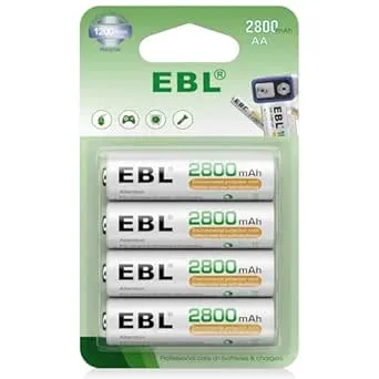 2800mAh Ebl AA Rechargeable Ni-MH Batteries