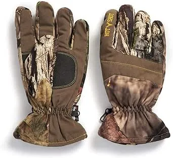 HOT SHOT Men’s Camo Defender Glove, Waterproof Insulated Long-Wear Non-Slip Grip Cold Weather Gloves for Hunting, Fishing