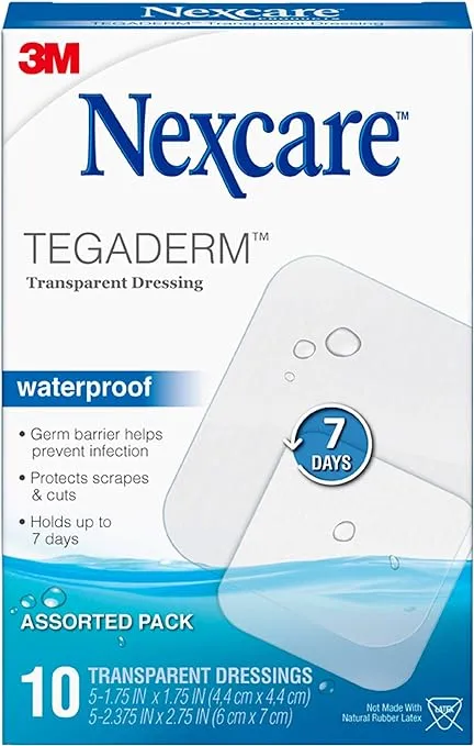 3M Nexcare Tegaderm Transparent Dressings 4 x 4-3/4 - 4 Each