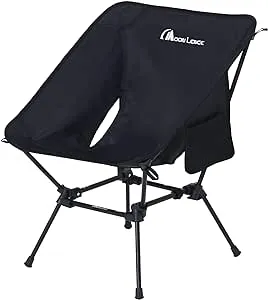 MOON LENCE Portable Folding Camping Chairs, Backpacking Chair, Ultralight Compact, 350 lbs Capacity, for Outdoor Camp, Travel, Beach, Picnic, Festival, Hiking, Black