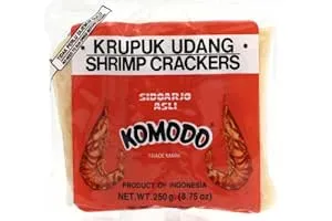 Komodo Shrimp Crackers Medium (Krupuk Udang Sedang) - 8.75oz (Pack of 6)