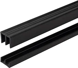 11/16 in. D x 13/16 in. W x 36 in. L Black Styrene Plastic Sliding Bypass Track Moulding Set for 1/4 in. Doors (1-Pack)