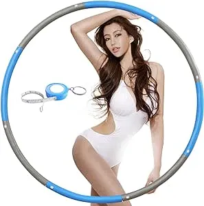 NEOWEEK 2lb Exercise Hoops for Adults, Adjustable Hoola Weighted Hoop, Detachable Section Soft Fitness Hoop for Weight Loss, Fat Burning, Home Gym Core Workout