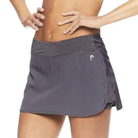 New HEAD Women&#039;s L Large Gray Inner-Shorts Dry Slim Golf Tennis Skort Skirt $45