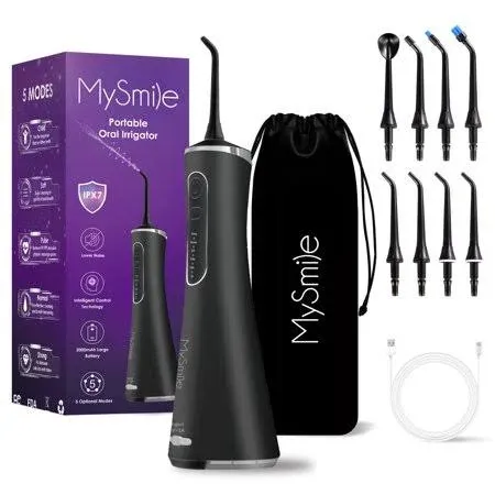 MySmile Teeth LP211 Cordless Select Water Flosser, Black