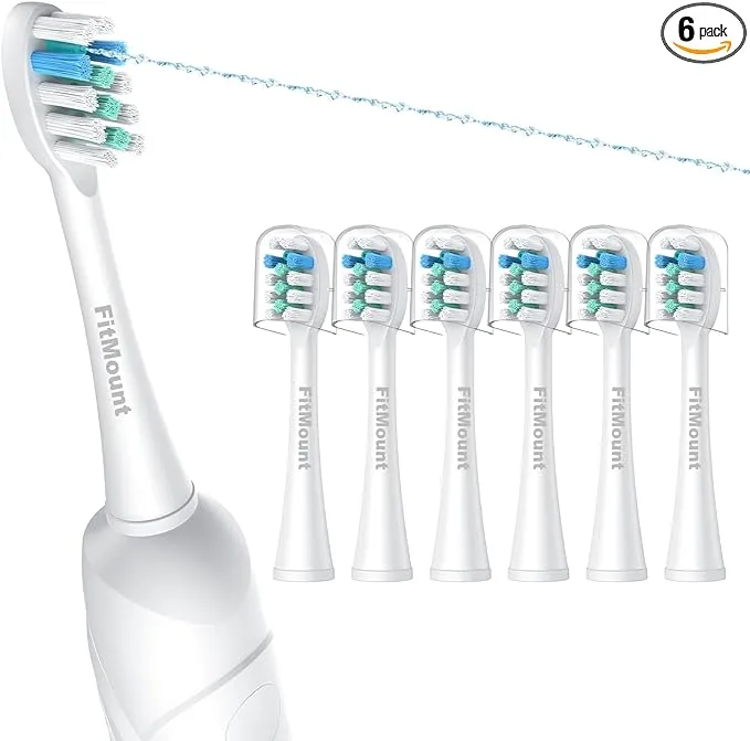 6 Pack Toothbrush Replacement Heads Compatible with WaterPik Sonic Fusion 2.0, FitMount Flossing Brush Head Fit for Water-Pic SF-01 SF-02 and 2.0 SF-03 SF-04