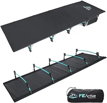 Fe Active Folding Camping Cot - Lightweight, Compact, Portable Outdoor Bed