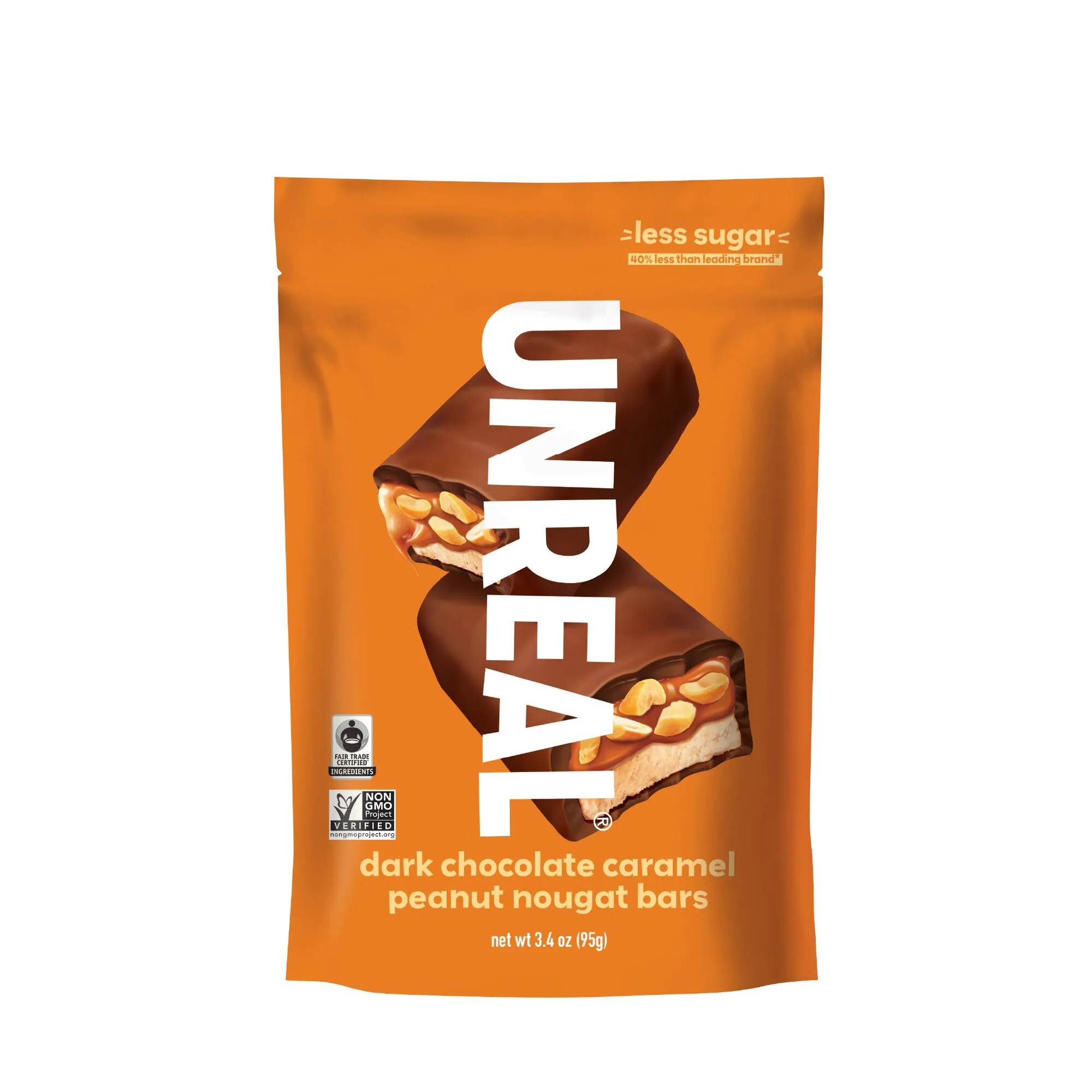 UNREAL Dark Chocolate Caramel Peanut Nougat Bars 3.4 oz.