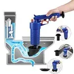 High Pressure Air Blow Gun Easy Unclogs Sinks Toilets With 4 Suckers Easy To Use