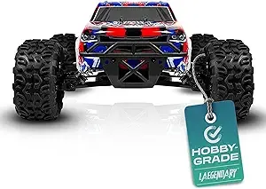 LAEGENDARY Thunder 1:10 Scale RC Car | 40+ MPH Brushless RC Car - Red, White, & Blue